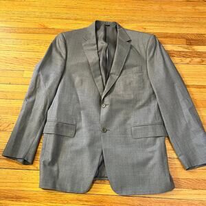 ENZO Sport Coat Mens 42 Striped Two Button Double Vented Blazer Gray